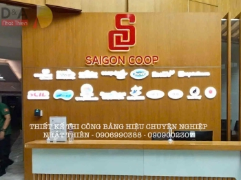 Bảng logo công ty mica có đèn